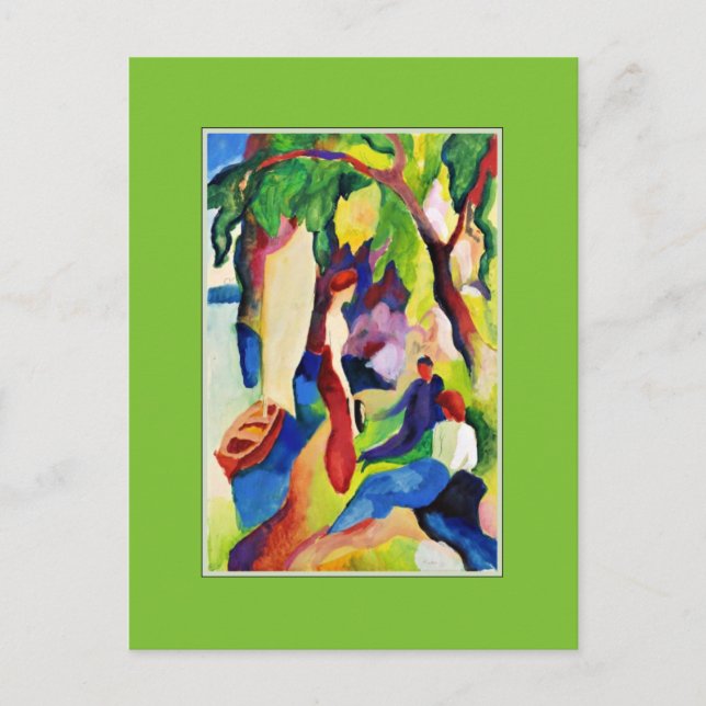 Carte Postale Macke - Femmes au lac (Devant)