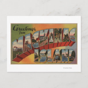 Carte Postale Mackinac, Michigan - Large Letter Scenes