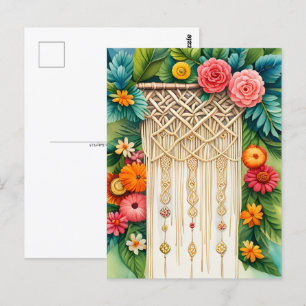 Carte Postale Macrame avec fleurs, Croisement