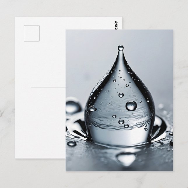 Carte Postale Macro goutte d'eau (Devant / Derrière)