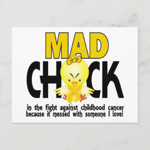 Carte Postale Mad Chick Dans La Lutte Contre Le Cancer De L'Enfa