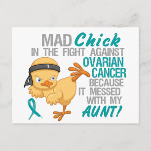 Carte Postale Mad Chick Messed Avec Ma Tante 3 Cancer Ovarien