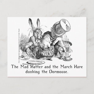 Carte Postale Mad Hatter et March Hare Dunking Dormouse
