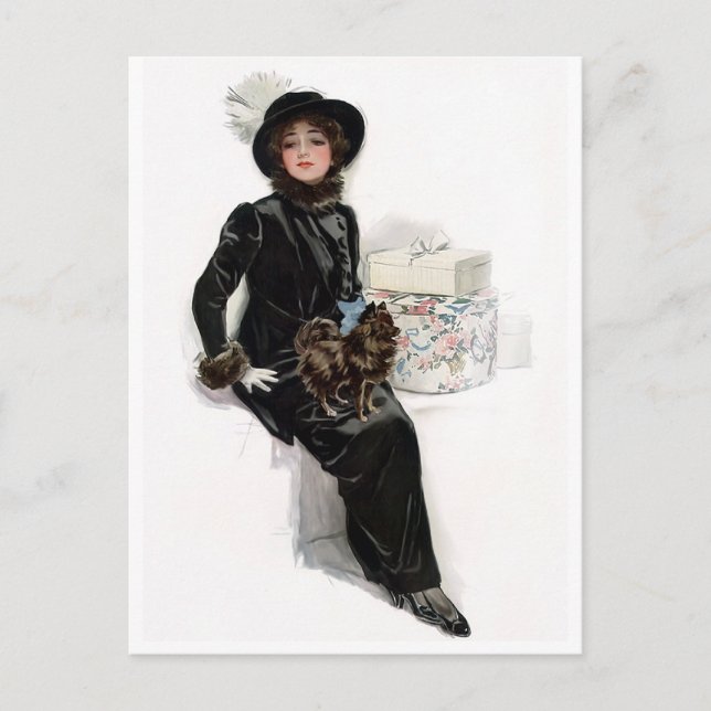 Carte Postale Madame dans le noir (Devant)