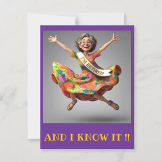 CARTE POSTALE " MADAME FINALLY RETRAITÉE "