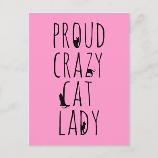 Carte Postale Madame folle fière de chat