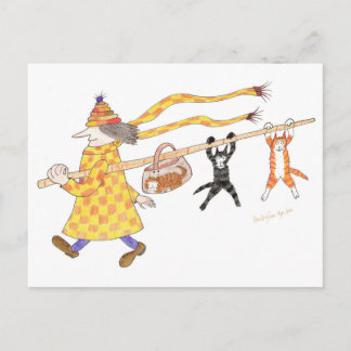 Carte Postale MadCatWoman et les putois