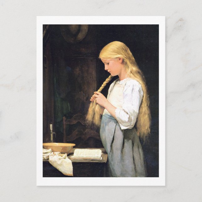 Carte Postale Mädchen die Haare flamme Girl Braile her Hair (Devant)
