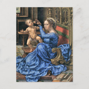 Carte Postale Madone flamande et enfant du XVe siècle