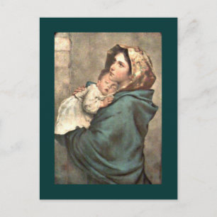 Carte Postale Madonna à Scarf porte le bébé Jésus