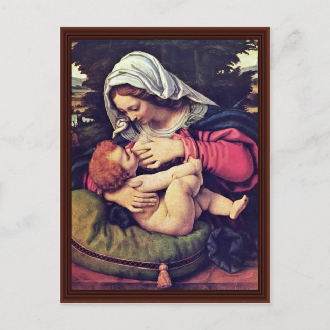 Carte Postale Madonna Avec Le Coussin Vert (Devant)