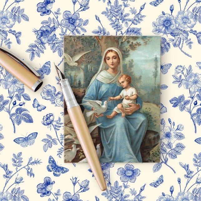 Carte postale Madonna bleu (Créateur téléchargé)