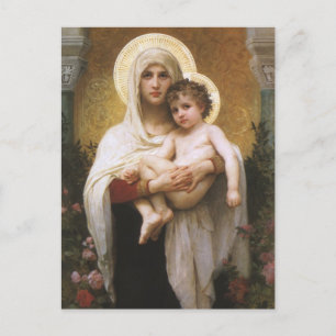 Carte Postale Madonna des Roses par Bouguereau