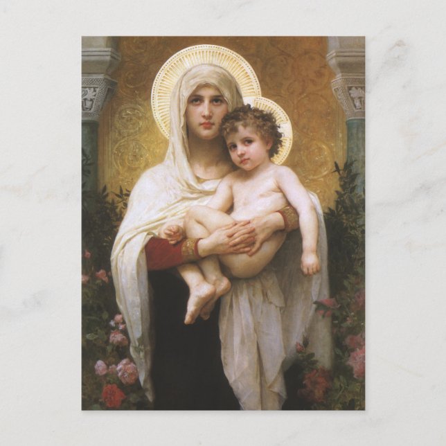 Carte Postale Madonna des Roses par Bouguereau (Devant)