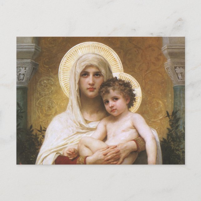 Carte Postale Madonna des Roses par Bouguereau (Devant)