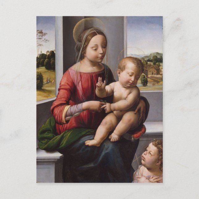 Carte Postale Madonna & Enfant avec Jean Baptiste (Devant)