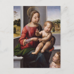 Carte Postale Madonna & Enfant avec Jean Baptiste