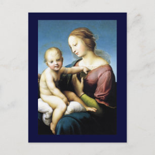 Carte Postale Madonna et Christ Child assis à l'extérieur