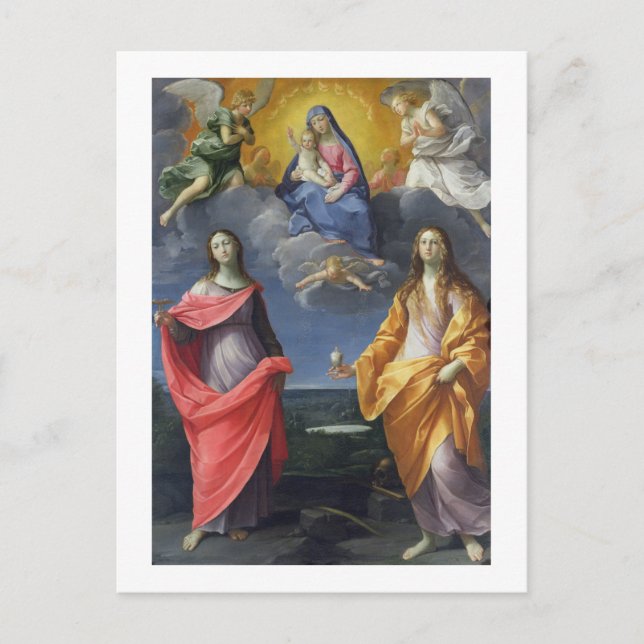 Carte Postale Madonna et Enfant avec St Lucy et Mary Magdalene (Devant)