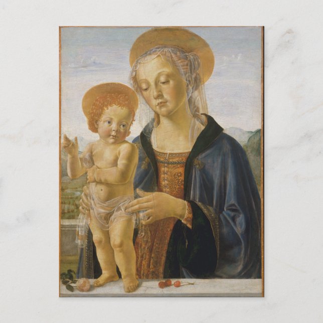 Carte Postale Madonna et Enfant par Andrea del Verrocchio (Devant)