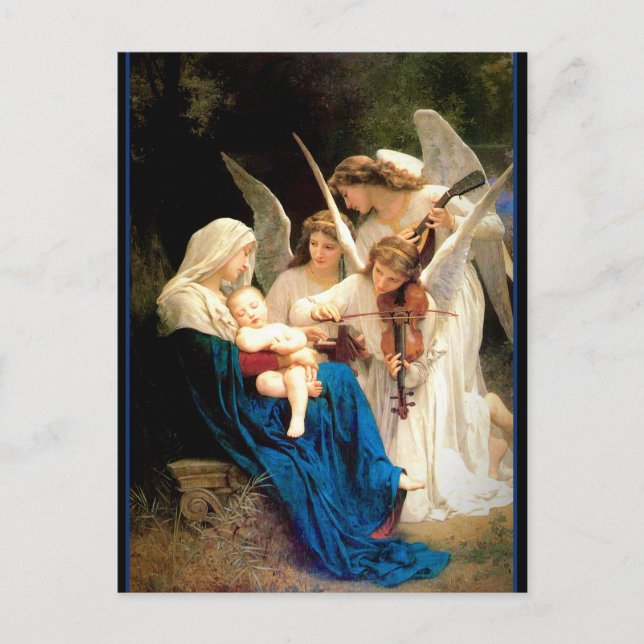 Carte Postale Madonna et l'enfant avec les anges Noël (Devant)
