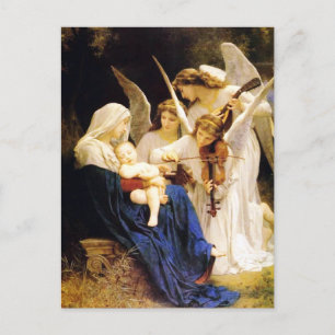 Carte Postale Madonna et l'enfant et les trois anges
