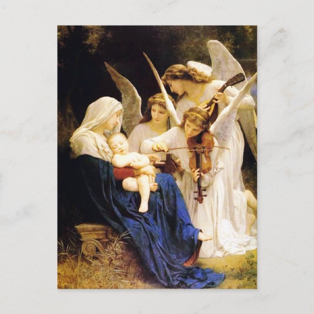 Carte Postale Madonna et l'enfant et les trois anges (Devant)