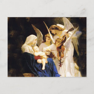 Carte Postale Madonna et l'enfant et les trois anges