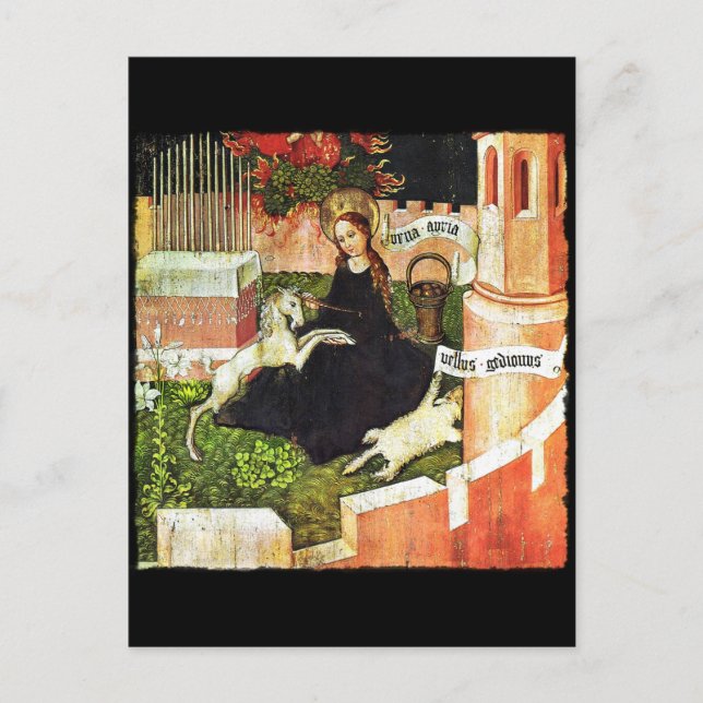 Carte Postale Madonna Holding White Unicorn (Devant)