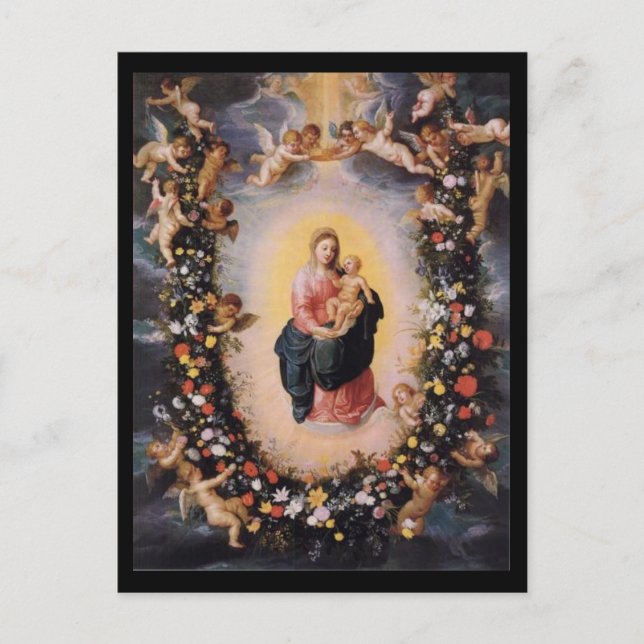 Carte Postale Madonna plus jeune avec Balen Brueghel enfant Cart (Devant)