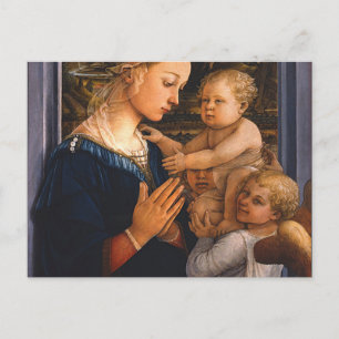 Carte Postale Madonna With Child And Two Angels By Filippo Lippi