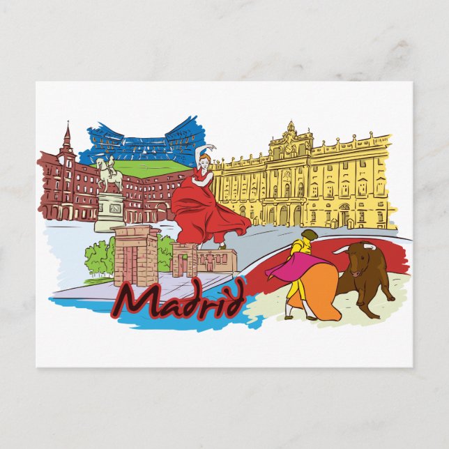 Carte Postale Madrid Espagne Cité mondiale célèbre (Devant)