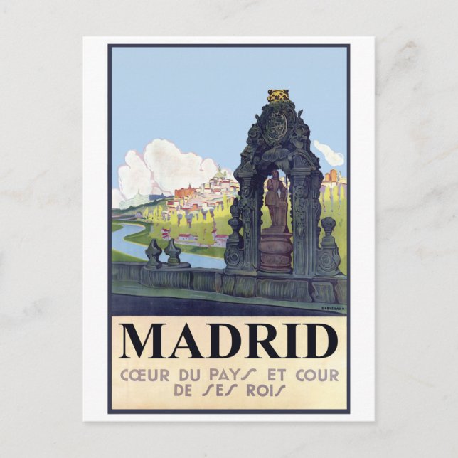 Carte Postale Madrid, Espagne. Le fleuve Manzares depuis le parc (Devant)