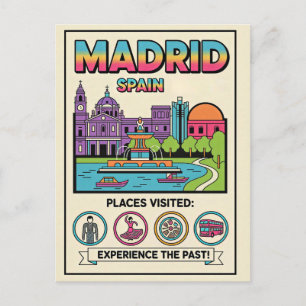 Carte Postale Madrid Espagne Rétro Années 90 Voyage