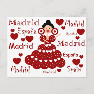 Carte Postale Madrid España muñeca flamenca