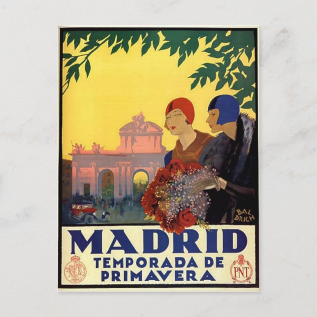 Carte Postale Madrid Temporada de Primavera - Poster d'art Vinta (Devant)