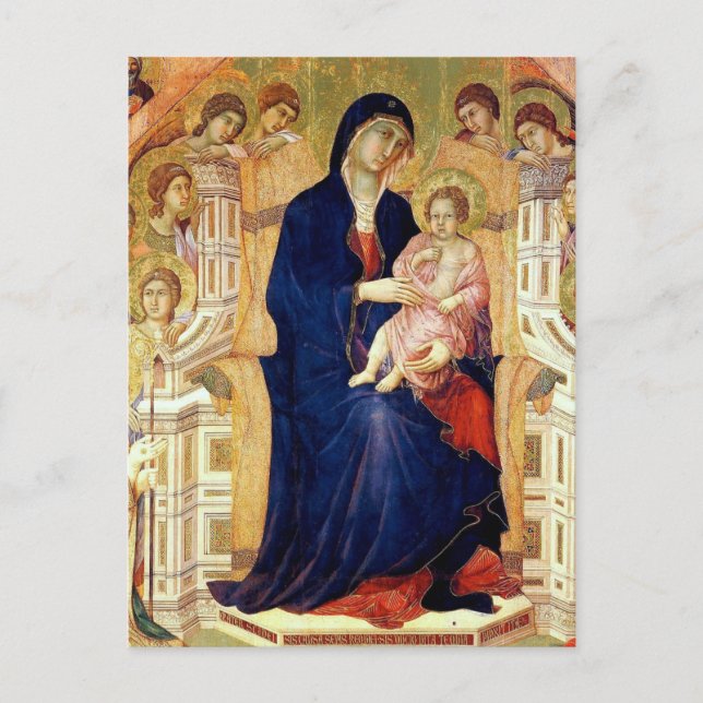 Carte Postale Maestà, détail de Madonna et Enfant sur le trône (Devant)