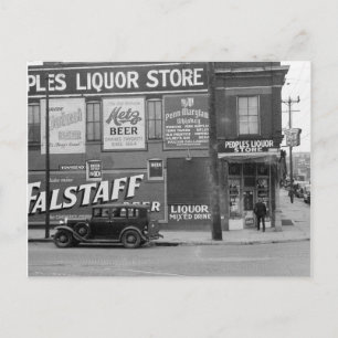 Carte Postale Magasin de boissons alcoolisées du peuple, 1938
