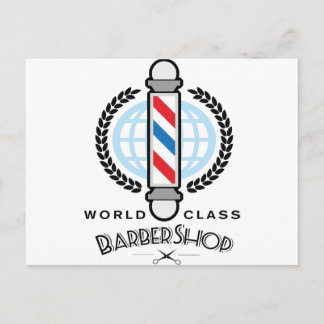 Carte Postale Magasin de coiffeurs de classe mondiale
