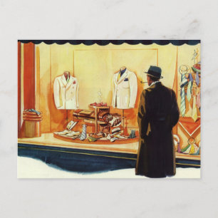 Carte Postale Magasin de détail vintage pour entreprise, Man Win