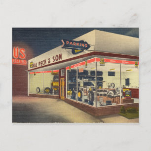 Carte Postale Magasin de pneus vintages