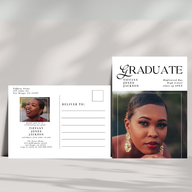 Carte Postale Magazine d'études supérieures moderne Photo Gradua (Créateur téléchargé)