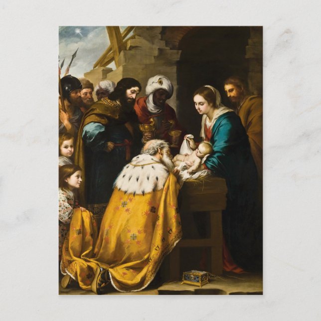 Carte Postale Magi Présent Jésus Cadeaux (Devant)