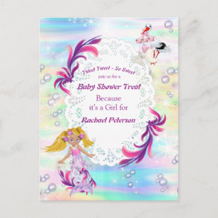 Carte Postale Magical Rainbow Baby Mermaids Fête Douche