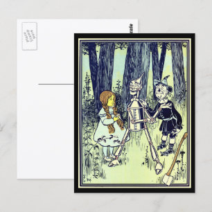Carte Postale Magicien d'Oz vintage, Dorothy rencontre l'Homme d