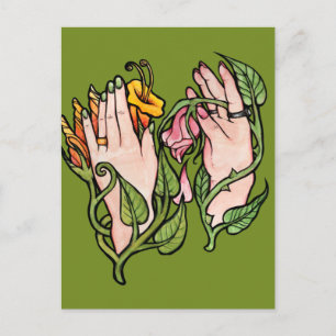 Carte Postale Magie de sorcière verte