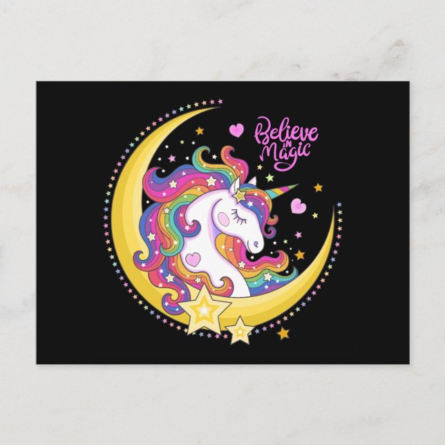Carte postale magique Unicorn (Devant)