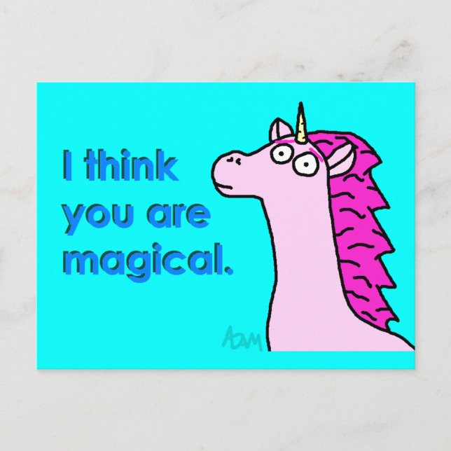 Carte postale magique Unicorn (Devant)