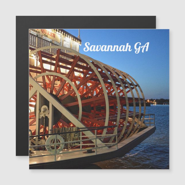 Carte postale magnétique Savannah GA Riverboat (Devant / Derrière)