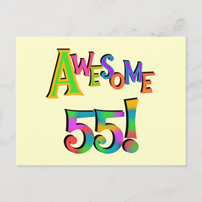 Carte Postale Magnifique 55 T-shirts et cadeaux d'anniversaire (Devant)